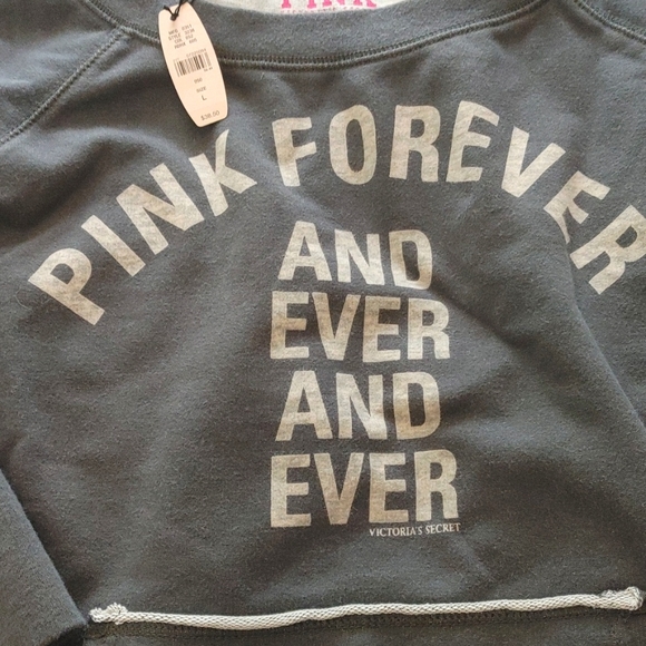 Pink Forever sweater sweatshirt 3/4 sleeve, kangaroo pocket - Picture 2 of 6